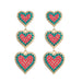 Wholesale Fancy Color Diamond Love Multi-Layer Earrings JDC-ES-JL949 Earrings 氿乐 Red Wholesale Jewelry JoyasDeChina Joyas De China