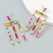 Wholesale fancy color diamond tassel long alloy earrings wholesale JDC-ES-JL948 Earrings 氿乐 Wholesale Jewelry JoyasDeChina Joyas De China