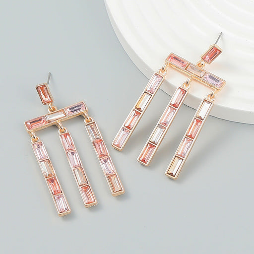 Wholesale fancy color diamond tassel long alloy earrings wholesale JDC-ES-JL948 Earrings 氿乐 Wholesale Jewelry JoyasDeChina Joyas De China