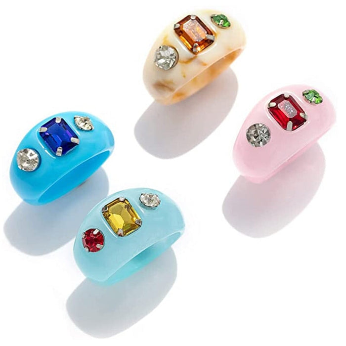 Wholesale Fancy Color Diamond Transparent Fruit Ring Set JDC-RS-Yunhe003 Rings 芸禾 10 One size fits all Wholesale Jewelry JoyasDeChina Joyas De China
