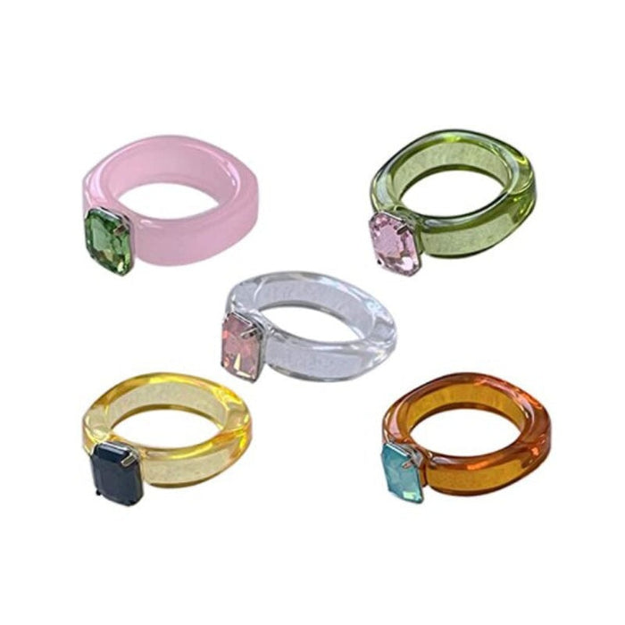 Wholesale Fancy Color Diamond Transparent Fruit Ring Set JDC-RS-Yunhe003 Rings 芸禾 11 One size fits all Wholesale Jewelry JoyasDeChina Joyas De China