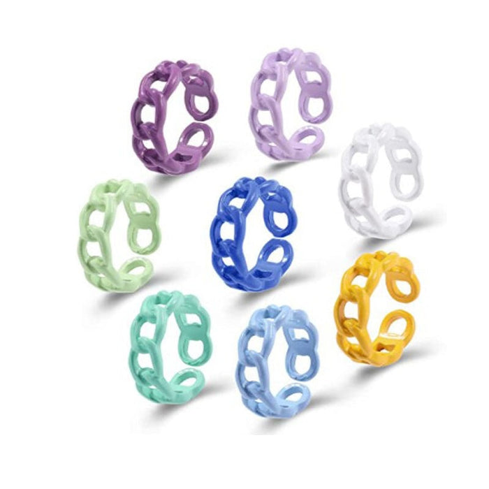 Wholesale Fancy Color Diamond Transparent Fruit Ring Set JDC-RS-Yunhe003 Rings 芸禾 15 One size fits all Wholesale Jewelry JoyasDeChina Joyas De China