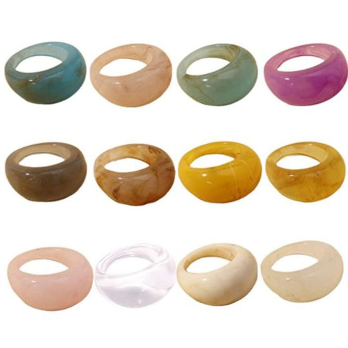 Wholesale Fancy Color Diamond Transparent Fruit Ring Set JDC-RS-Yunhe003 Rings 芸禾 2 One size fits all Wholesale Jewelry JoyasDeChina Joyas De China
