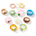 Wholesale Fancy Color Diamond Transparent Fruit Ring Set JDC-RS-Yunhe003 Rings 芸禾 7 One size fits all Wholesale Jewelry JoyasDeChina Joyas De China