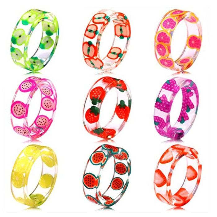 Wholesale Fancy Color Diamond Transparent Fruit Ring Set JDC-RS-Yunhe003 Rings 芸禾 8 One size fits all Wholesale Jewelry JoyasDeChina Joyas De China