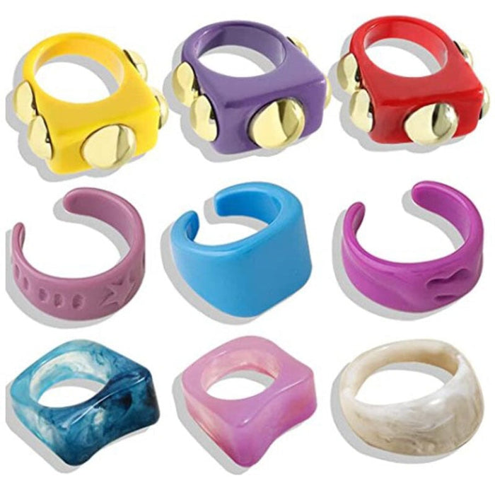 Wholesale Fancy Color Diamond Transparent Fruit Ring Set JDC-RS-Yunhe003 Rings 芸禾 9 One size fits all Wholesale Jewelry JoyasDeChina Joyas De China