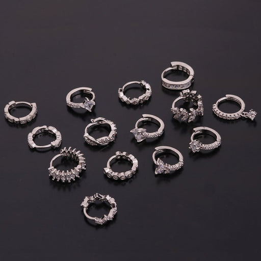 Wholesale fashion Mini ROUND copper earrings JDC-ES-Henst003 Piercings 亨森 1 银色 Wholesale Jewelry JoyasDeChina Joyas De China
