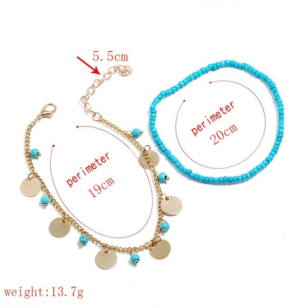 Bulk Jewelry Wholesale fashion simple round piece foot chain 	JDC-AS-e024 Wholesale factory from China YIWU China