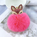 Wholesale faux Rex rabbit hair rhinestone keychain MOQ≥10 JDC-KC-YZ003 Keychains 永泽 3 minimum 10 pieces for wholesale Wholesale Jewelry JoyasDeChina Joyas De China
