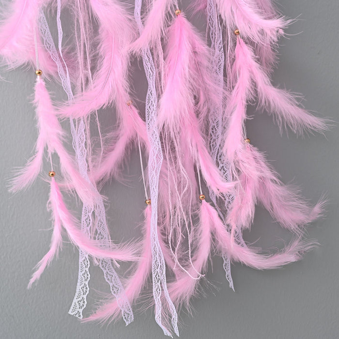 Wholesale Feather Iron Hoop Hairball Ribbon Dreamcatcher JDC-DC-JunX003 Dreamcatcher 俊贤 Wholesale Jewelry JoyasDeChina Joyas De China