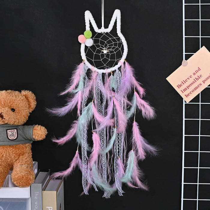Wholesale Feather Iron Hoop Hairball Ribbon Dreamcatcher JDC-DC-JunX003 Dreamcatcher 俊贤 Wholesale Jewelry JoyasDeChina Joyas De China