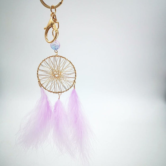 Wholesale Feather Metal DreamCatcher Keychain JDC-KC-WZT001 Keychains 吴作堂 Wholesale Jewelry JoyasDeChina Joyas De China