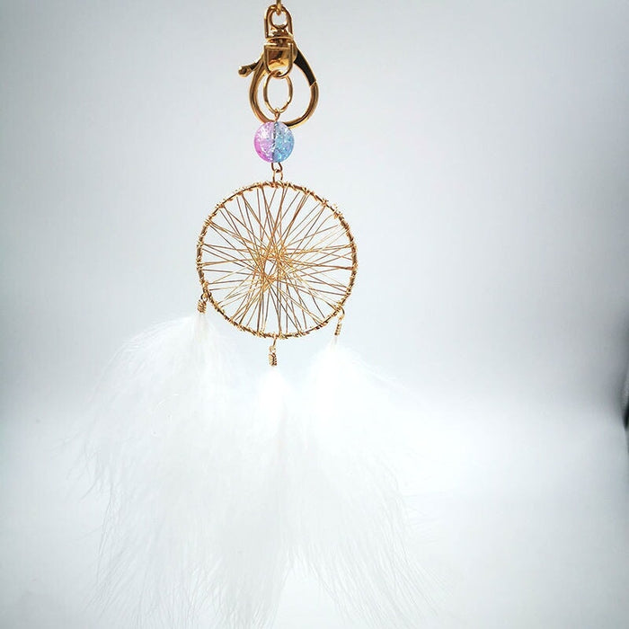 Wholesale Feather Metal DreamCatcher Keychain JDC-KC-WZT001 Keychains 吴作堂 Wholesale Jewelry JoyasDeChina Joyas De China