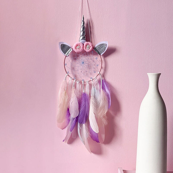 Wholesale Feather Simulation Flower Woven DreamCatcher JDC-DC-MGu005 Dreamcatcher 梦罟 without lights Wholesale Jewelry JoyasDeChina Joyas De China