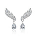 Wholesale feather yellow silver plated earrings JDC-ES-BZ007 Earrings 标志 Wholesale Jewelry JoyasDeChina Joyas De China