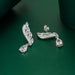 Wholesale feather yellow silver plated earrings JDC-ES-BZ007 Earrings 标志 Wholesale Jewelry JoyasDeChina Joyas De China