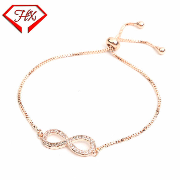 Wholesale figure 8 bow set diamond adjustable pull bracelet JDC-BT-HongX010 Bracelet 宏祥 Wholesale Jewelry JoyasDeChina Joyas De China