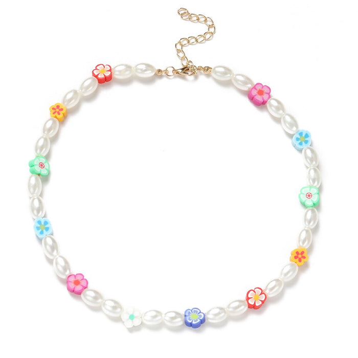 Wholesale five pointed star Peach Heart Flower Necklace JDC-NE-F045 necklaces 韩之尚 54271 Wholesale Jewelry JoyasDeChina Joyas De China