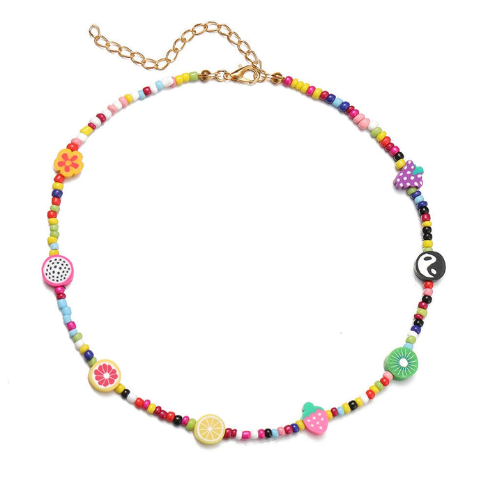 Wholesale five pointed star Peach Heart Flower Necklace JDC-NE-F045 necklaces 韩之尚 Wholesale Jewelry JoyasDeChina Joyas De China