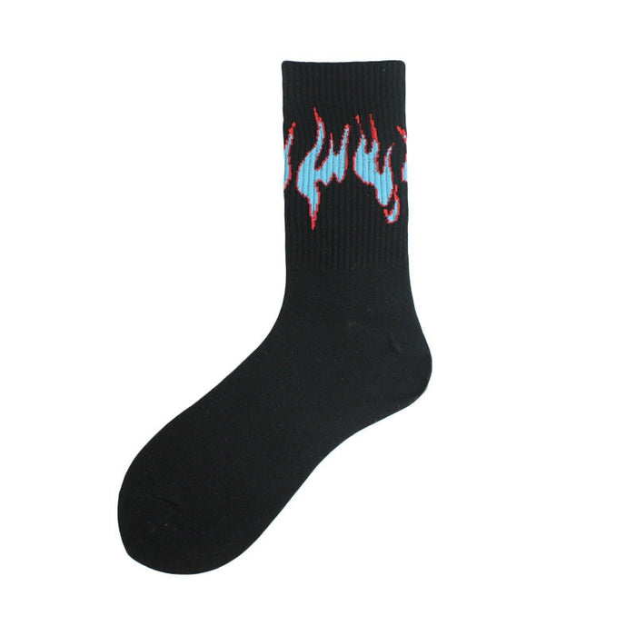 Wholesale flame mid tube cotton socks men and women sports socks JDC-SK-KaF056 Sock 咖范 10 one size Wholesale Jewelry JoyasDeChina Joyas De China