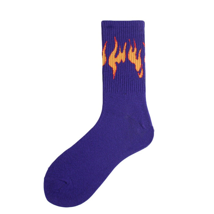 Wholesale flame mid tube cotton socks men and women sports socks JDC-SK-KaF056 Sock 咖范 13 one size Wholesale Jewelry JoyasDeChina Joyas De China