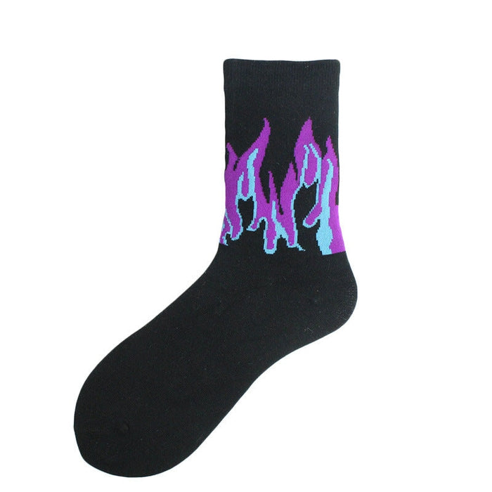 Wholesale flame mid tube cotton socks men and women sports socks JDC-SK-KaF056 Sock 咖范 2 one size Wholesale Jewelry JoyasDeChina Joyas De China