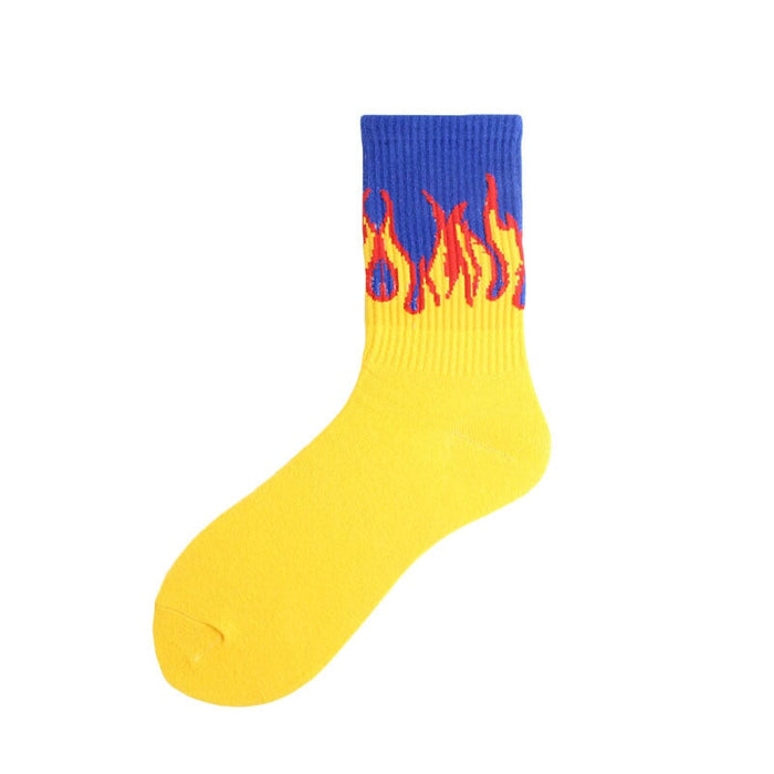 Wholesale flame mid tube cotton socks men and women sports socks JDC-SK-KaF056 Sock 咖范 7 one size Wholesale Jewelry JoyasDeChina Joyas De China