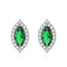 Wholesale flash diamond marquise silver plated stud earrings JDC-ES-BZ011 Earrings 标志 green Wholesale Jewelry JoyasDeChina Joyas De China