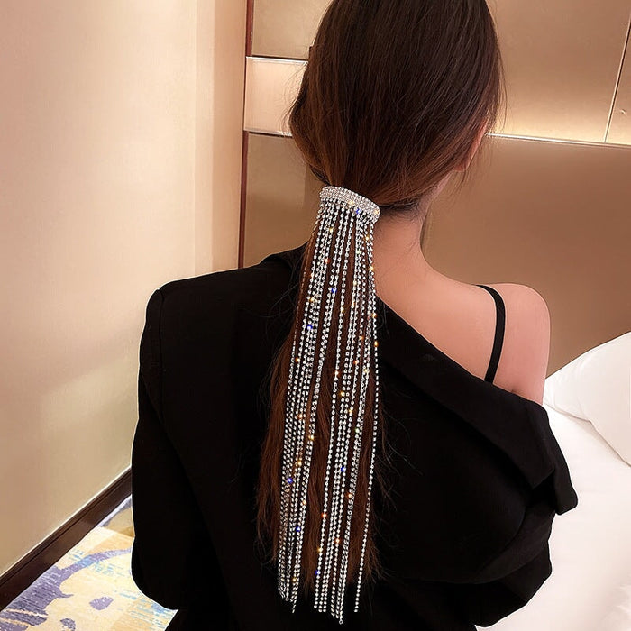 Wholesale flash diamond tassel alloy hairpin JDC-HC-BaoY004 Hair Clips 宝钰 Wholesale Jewelry JoyasDeChina Joyas De China