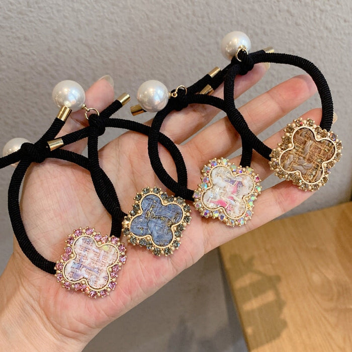 Wholesale flash drill clover head rope JDC-HS-GSFS013 Hair Scrunchies 夙尚 Wholesale Jewelry JoyasDeChina Joyas De China