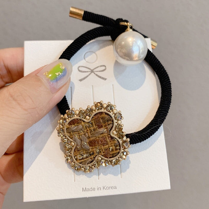 Wholesale flash drill clover head rope JDC-HS-GSFS013 Hair Scrunchies 夙尚 Wholesale Jewelry JoyasDeChina Joyas De China
