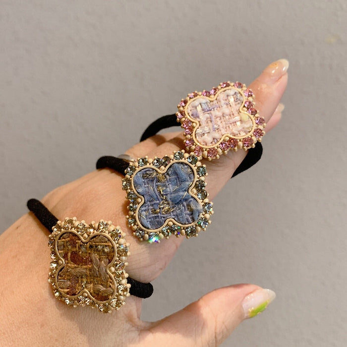 Wholesale flash drill clover head rope JDC-HS-GSFS013 Hair Scrunchies 夙尚 Wholesale Jewelry JoyasDeChina Joyas De China