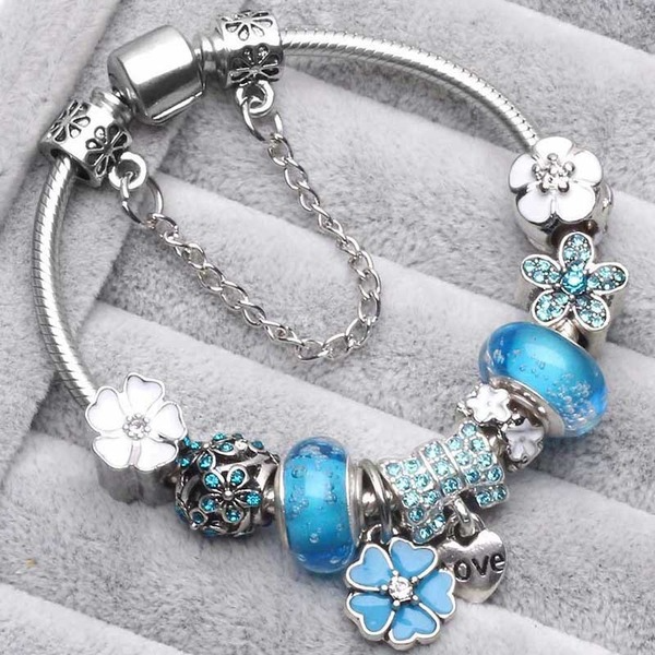 Wholesale Floral Rhinestone Alloy Bracelet JDC-BT-XingL011 Bracelet 星銮 Wholesale Jewelry JoyasDeChina Joyas De China