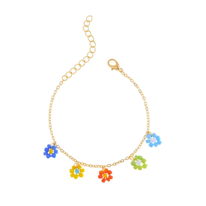 Wholesale flower alloy rice beads flower bracelet JDC-BT-Yida003 Bracelet 宜达 Wholesale Jewelry JoyasDeChina Joyas De China