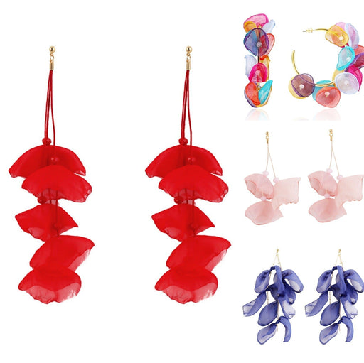 Wholesale flower beaded earrings JDC-ES-ManY006 Earrings 满溢 Wholesale Jewelry JoyasDeChina Joyas De China