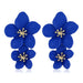 Wholesale flower double layer long green alloy earrings JDC-ES-HEM002 Earrings 和鸣 royal blue Wholesale Jewelry JoyasDeChina Joyas De China