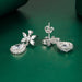 Wholesale flower long pink silver plated earrings JDC-ES-BZ015 Earrings 标志 Wholesale Jewelry JoyasDeChina Joyas De China