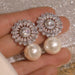 Wholesale flower pearl zircon ladies earrings JDC-ES-Caos001 Earrings 曹适 1 Wholesale Jewelry JoyasDeChina Joyas De China