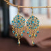 Wholesale Flower Rhinestone Metal Earrings JDC-ES-Daiq019 Earrings 黛茜 Dc1715-2 Moran Wholesale Jewelry JoyasDeChina Joyas De China