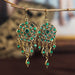 Wholesale Flower Rhinestone Metal Earrings JDC-ES-Daiq019 Earrings 黛茜 DC1715-4 green Wholesale Jewelry JoyasDeChina Joyas De China