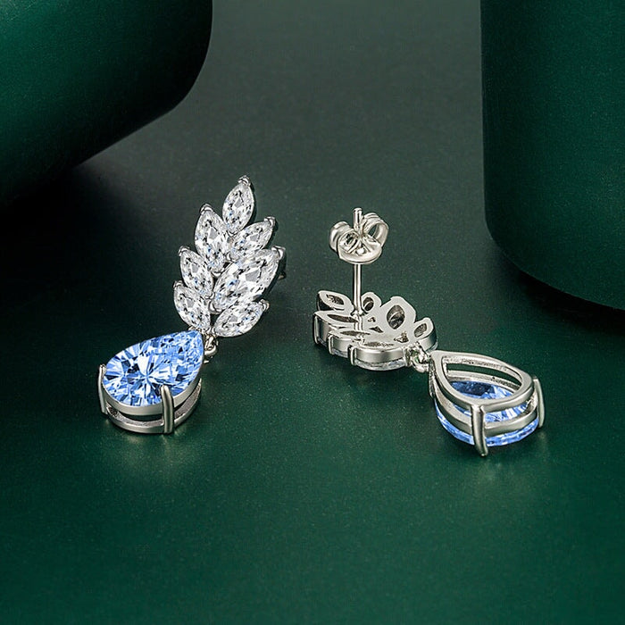 Wholesale flowers are studded with zirconium crystal silver plated earrings JDC-ES-BZ009 Earrings 标志 Wholesale Jewelry JoyasDeChina Joyas De China