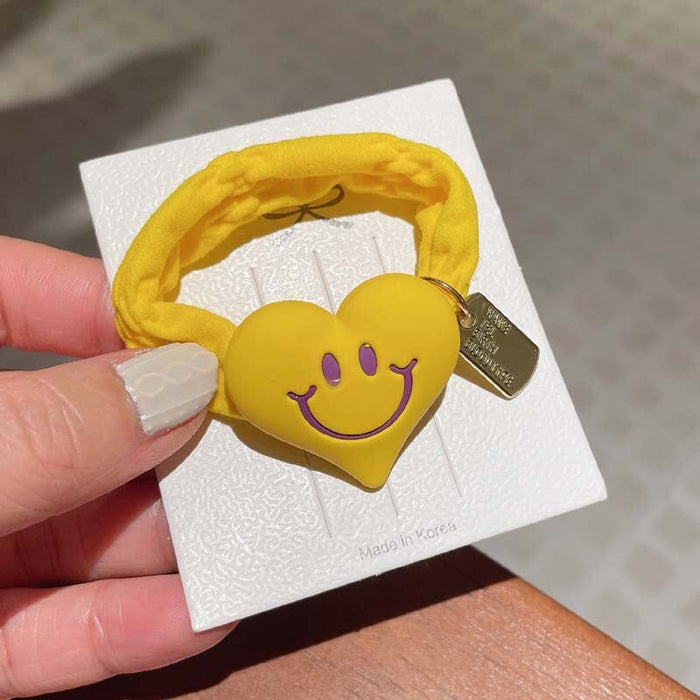 Wholesale fluorescent love smiling face Hair Scrunchies JDC-HS-GSFS006 Hair Scrunchies 夙尚 Wholesale Jewelry JoyasDeChina Joyas De China