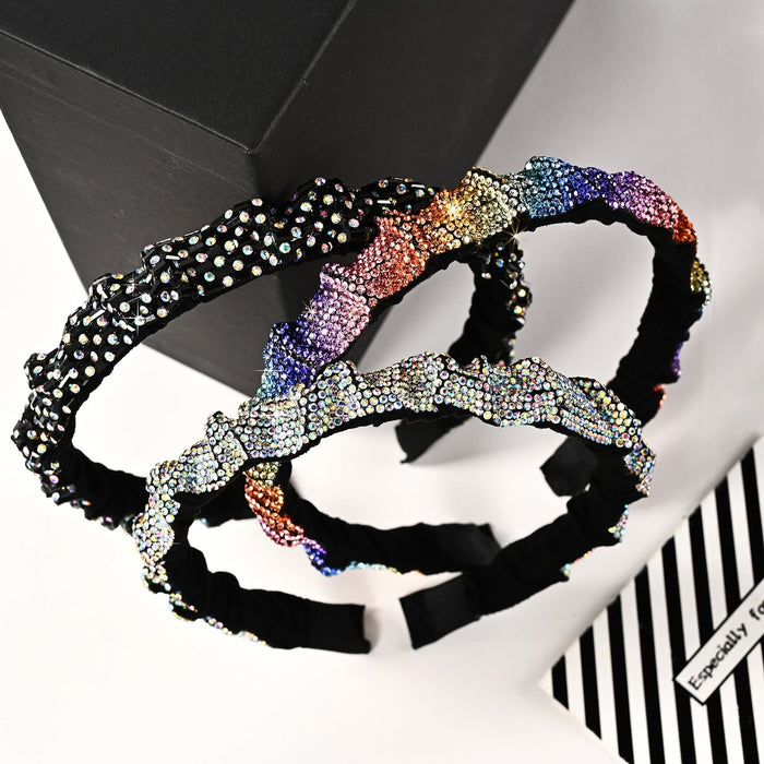 Wholesale fold hot drill out band drill Headband JDC-HD-YingT002 Headband 迎泰 Wholesale Jewelry JoyasDeChina Joyas De China