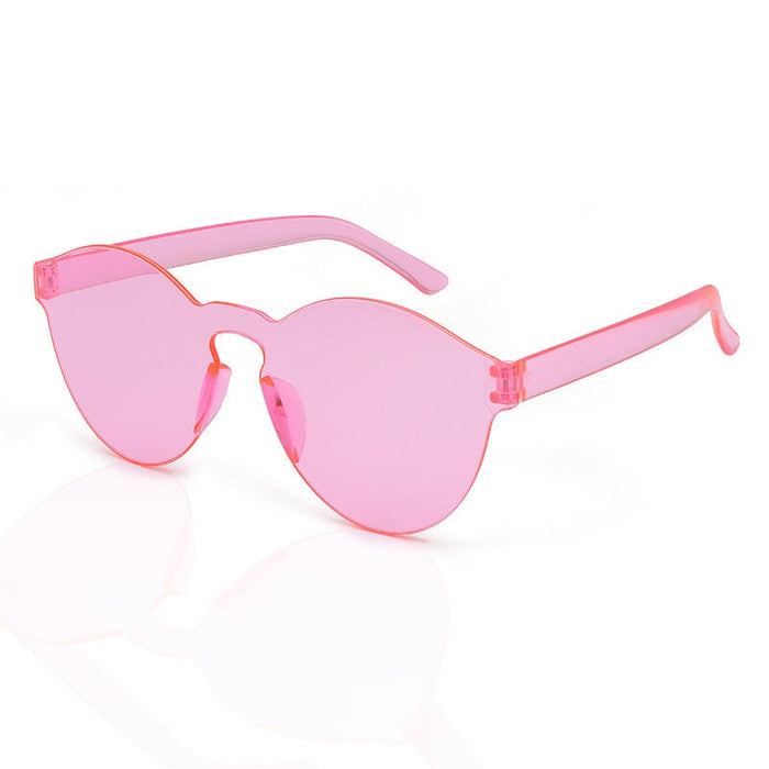 Wholesale Frameless One Piece PC Transparent Sunglasses JDC-SG-XingY003 Sunglasses 兴业 pink Wholesale Jewelry JoyasDeChina Joyas De China