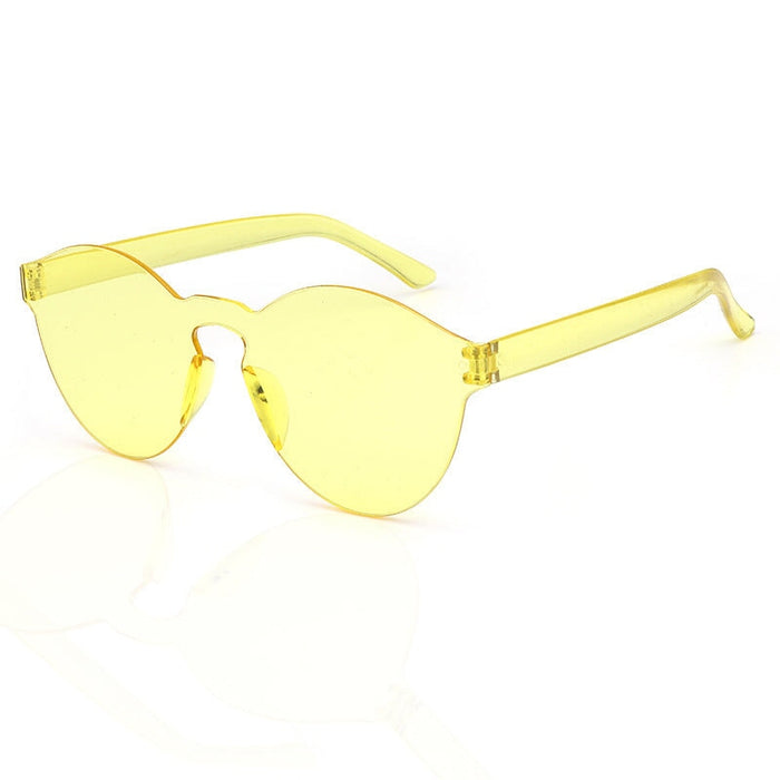 Wholesale Frameless One Piece PC Transparent Sunglasses JDC-SG-XingY003 Sunglasses 兴业 Yellow Wholesale Jewelry JoyasDeChina Joyas De China