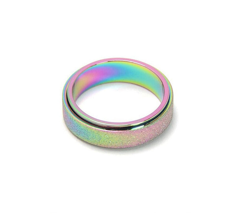 Wholesale Frosted Rotating Decompression Stainless Steel Couple Ring JDC-RS-DingC002 Rings 顶潮 Wholesale Jewelry JoyasDeChina Joyas De China