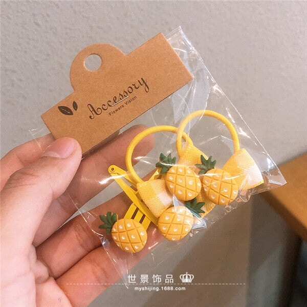 Wholesale fruit small rubber band does not hurt hair hair scrunchies MOQ≥5 JDC-HS-Shij008 Hair Scrunchies 世景 pineapple Wholesale Jewelry JoyasDeChina Joyas De China
