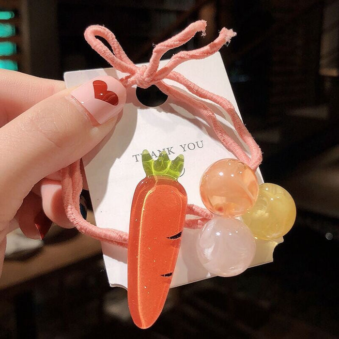Wholesale fruit watermelon strawberry resin hair rope JDC-HS-ShiX001 Hair Scrunchies 诗弦 6 Wholesale Jewelry JoyasDeChina Joyas De China