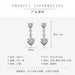 Wholesale full diamond heart long tassel yellow silver plated earrings JDC-ES-BZ014 Earrings 标志 Wholesale Jewelry JoyasDeChina Joyas De China