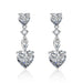 Wholesale full diamond heart long tassel yellow silver plated earrings JDC-ES-BZ014 Earrings 标志 white Wholesale Jewelry JoyasDeChina Joyas De China